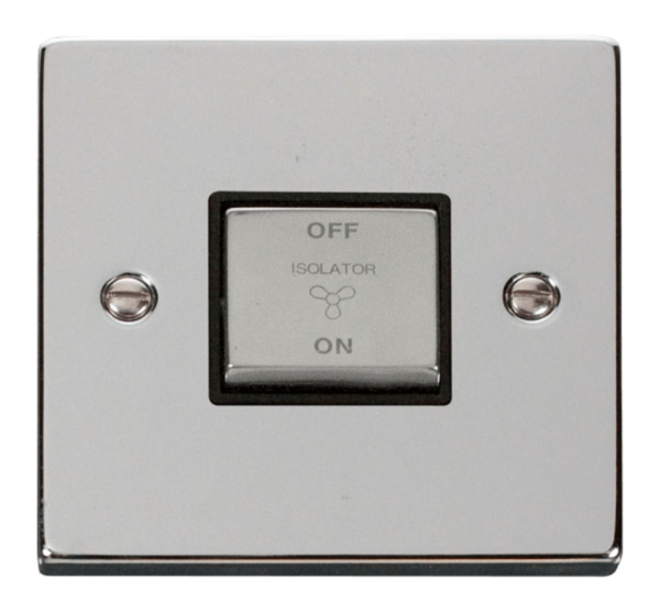 Click Deco Polished Chrome 1 Gang TP Fan Isolator Switch