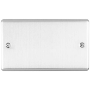 Eurolite Brushed Chrome 2 Gang Blank Plate