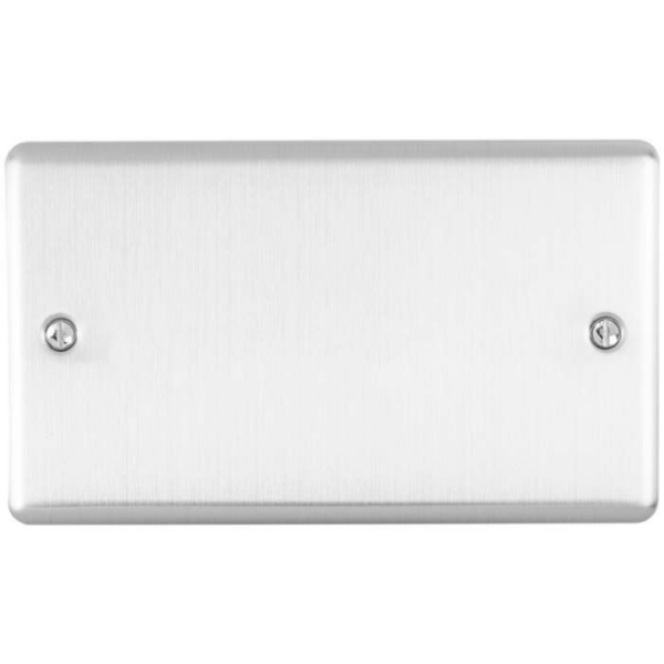 Eurolite Brushed Chrome 2 Gang Blank Plate