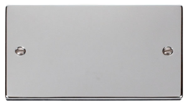 Click Deco Polished Chrome 2 Gang Blank Plate