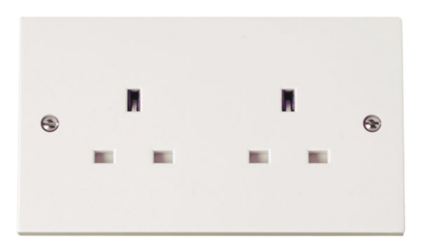 Click Polar 2 Gang 13A Unswitched Socket