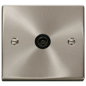 Click Deco Satin Chrome 1 Gang Non Isolated Coaxial Socket