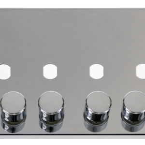 Click Deco Polished Chrome 4 Gang Dimmer Plate & Knobs