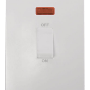 Click Mode 2 Gang 45A DP Vertical Switch Neon White Rocker