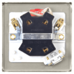 Click Deco Satin Chrome 1 Gang 20A DP Switch Flex Outlet Neon