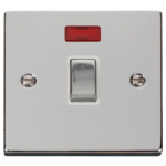 Click Deco Polished Chrome 1 Gang 20A DP Switch Neon