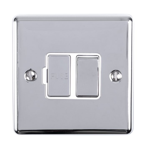Eurolite Polished Chrome Switched Fused Spur White Insert