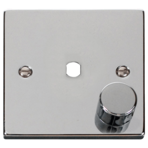 Click Deco Polished Chrome 1 Gang Dimmer Plate & Knob