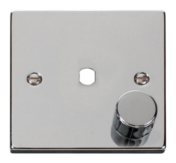 Click Deco Polished Chrome 1 Gang Dimmer Plate & Knob