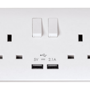 Click Curva 2 Gang Switched USB Socket