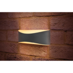 Integral Wave Dark Grey IP65 7w Wall Light 3000k