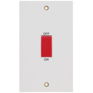 Selectric White 2 Gang 45A DP Vertical Switch