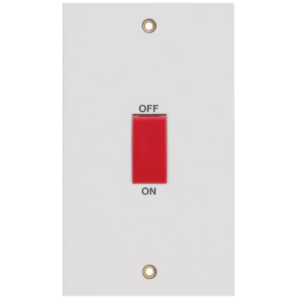 Selectric White 2 Gang 45A DP Vertical Switch