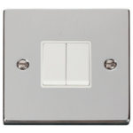 Click Deco Polished Chrome 2 Gang 2 Way Light Switch