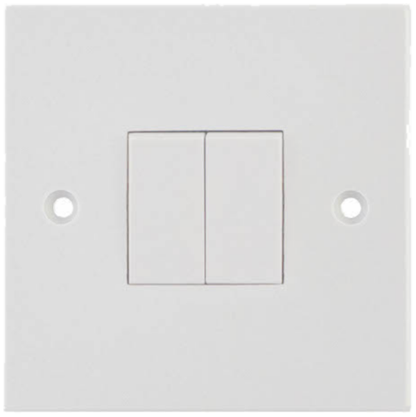 Selectric White 2 Gang 2 Way 10A Switch