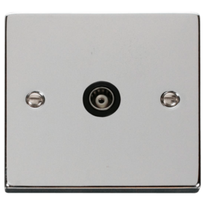 Click Deco Polished Chrome 1 Gang Isolated Coaxial Socket