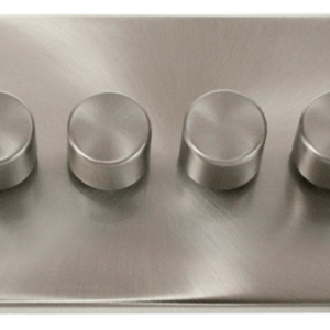 Click Deco Satin Chrome 4 Gang 2 Way 400w Dimmer