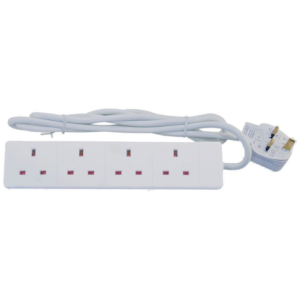 Selectric White 2M 4 Gang 13A Extension Lead