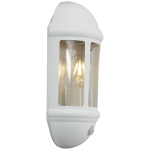 Latina White IP65 PIR Half Lantern